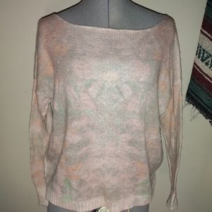 Rosa Shack Mohair Blend Pink Sweater,Lightweight Peach Pink Mohair Sweater